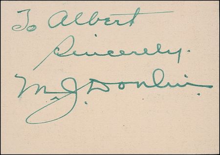 Lot #1712 Red Ruffing and Mike Donlin Signatures - Image 1