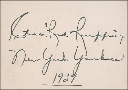 Lot #1712 Red Ruffing and Mike Donlin Signatures - Image 2