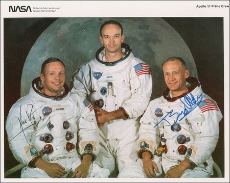 Lot #421 Neil Armstrong and Buzz Aldrin: Neil and Buzz celebrate the 20th anniversary of Apollo 11 - Image 1