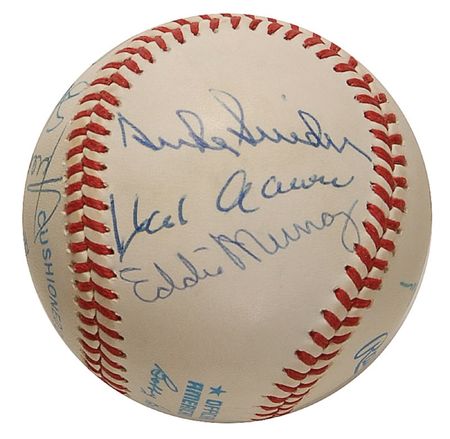 Lot #1519 Baseball Hall of Famers Baseball - Image 3
