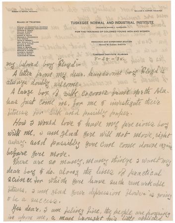Lot #185 George Washington Carver: “A man brought his little afflicted boy down from Washington D. C. last week and new ones are coming all the time” - Image 1