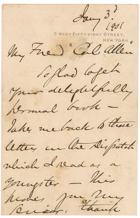 Lot #184 Andrew Carnegie: Invoking Scottish poet Robert Burns’ ‘Auld Lang Syne’ - Image 1