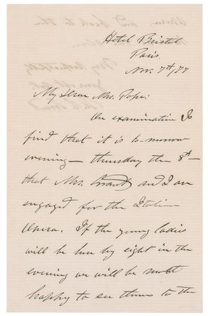 Lot #52 U. S. Grant: ?Mrs. Grant and I am engaged for the Italian opera? - Image 1