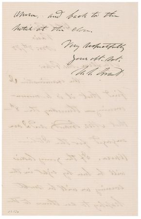 Lot #52 U. S. Grant: ?Mrs. Grant and I am engaged for the Italian opera? - Image 2