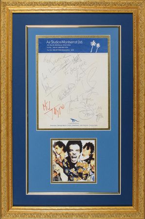 Lot #889 Rolling Stones: Before hitting the road, the Stones sign for Mick’s kids’ nanny - Image 1
