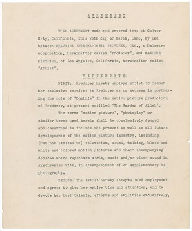 Lot #1082 Garden of Allah: Marlene Dietrich continues her ascension into stardom in Selznick’s Garden of Allah - Image 3