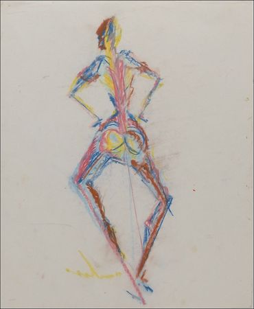 Lot #775 Miles Davis: Large and colorful original Davis artwork - Image 1
