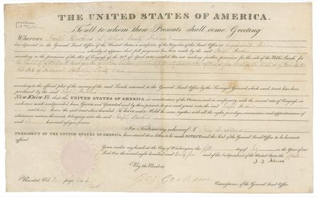 Lot #3 John Quincy Adams: A month after assuming