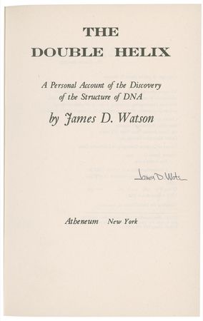Lot #232 DNA: James D. Watson Book - Image 1