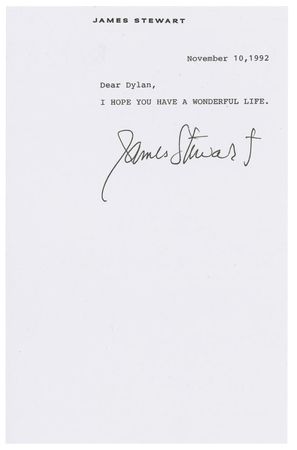 Lot #1277 James Stewart: “I hope you have a wonderful life” - Image 2