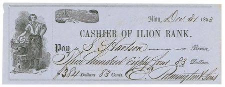 Lot #341 Eliphalet and Samuel Remington Checks - Image 1