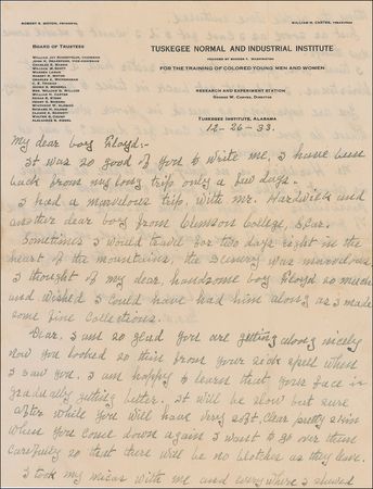 Lot #199 George Washington Carver Handwritten Letter Signed - Image 1