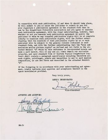 Lot #980 Harry Belafonte Signed Document - Image 2