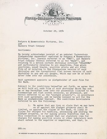Lot #886 Richard Rodgers Signed Document - Image 1