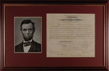 Lot #90 Abraham Lincoln: During a lull on the Petersburg and Atlanta front, Lincoln appoints a Prussian consul to Pennsylvania - Image 1