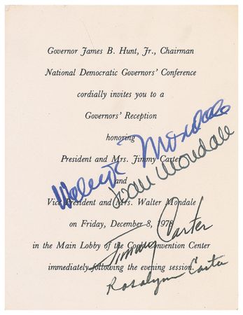 Lot #20 Jimmy and Rosalynn Carter Invitation