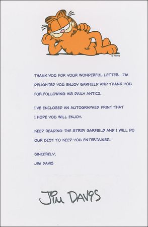 Lot #676 Jim Davis Signed Photograph and Letter - Image 1