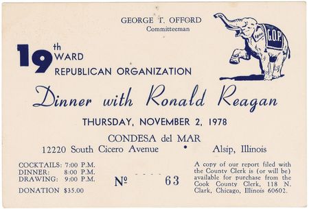 Lot #120 Ronald Reagan Ticket - Image 2