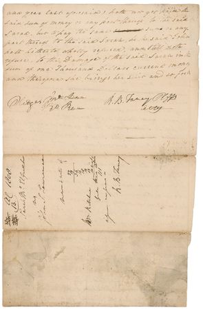 Lot #368 Supreme Court: Roger B. Taney: “John hath hitherto wholly refused, and still doth refuse, to the Damage of...one Thousand dollars current money” - Image 2