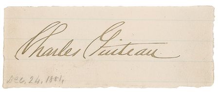 Lot #264 Charles Guiteau: Desirable signature of Garfield?s assassin - Image 1