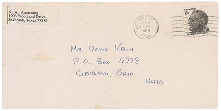 Lot #463 Neil Armstrong: Rare handwritten words from the first man on the moon: “Thanks a million for your kind letter of congratulations after the flight of Apollo 11. I’m so glad you were able to get to the launch
