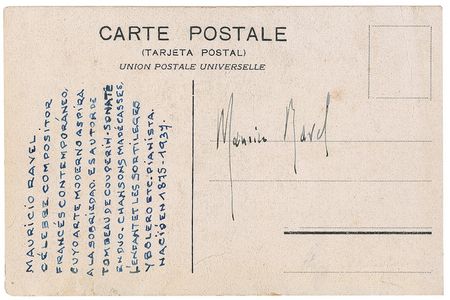 Lot #712 Maurice Ravel Signature - Image 2