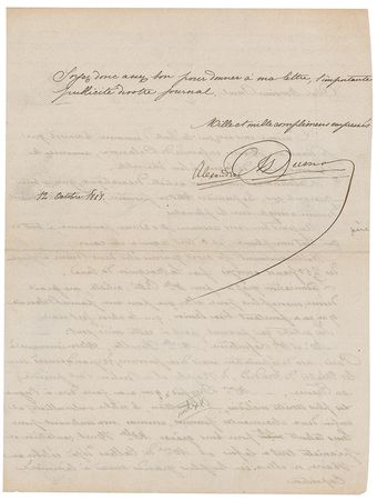 Lot #563 Alexandre Dumas, pere Signed Letter - Image 2