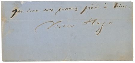 Lot #590 Victor Hugo: ?He who gives to the poor lends to God? - Image 1