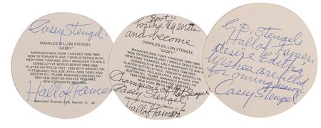 Lot #1569 Casey Stengel Photograph Balls - Image 2
