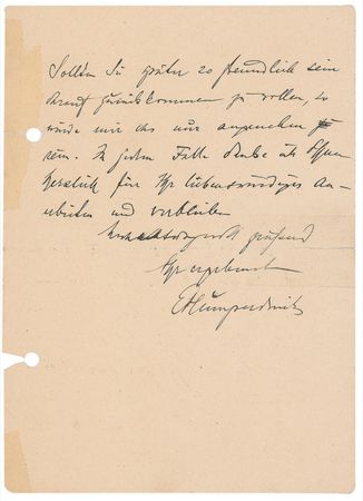 Lot #706 Engelbert Humperdinck: ? I think the ?Tempest? could in this form indeed be suited to an operatic work? - Image 3