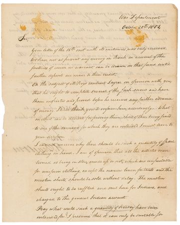 Lot #388 Henry Dearborn: Dearborn seeks to outfit his soldiers - Image 1