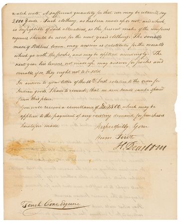 Lot #388 Henry Dearborn: Dearborn seeks to outfit his soldiers - Image 2