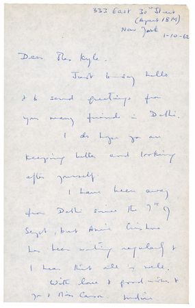 Lot #254 Indira Gandhi: Scarce handwritten letter from India‘s first female leader - Image 1