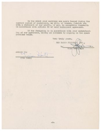 Lot #1123 Tim Holt Signed Document - Image 2