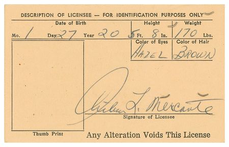 Lot #1504 Arthur Mercante: Ref?s license from the great Arthur Mercante - Image 2