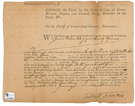 Lot #227 Declaration of Independence: James Wilson Signed Document - Image 1