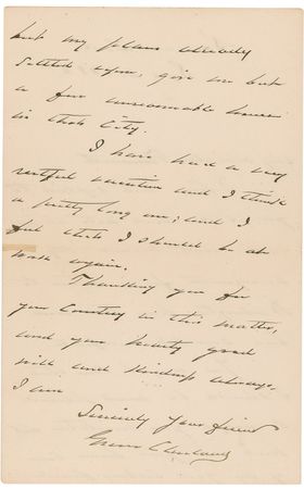 Lot #28 Grover Cleveland: “I have had a very restful vacation and I think a pretty long one; and I feel that I should be at work again” - Image 2