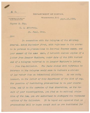 Lot #151 William H. Taft: Taft says that ignorance of the law is an excuse - Image 1
