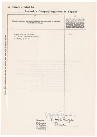 Lot #739 Beatles: George Harrison: Amidst a court verdict and album releases, ex-Beatle Harrison secures funding for a 1976 business venture - Image 2
