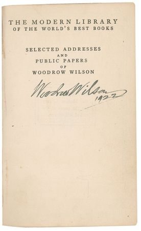 Lot #176 Woodrow Wilson: Wilson signs a copy of his major addresses - Image 1