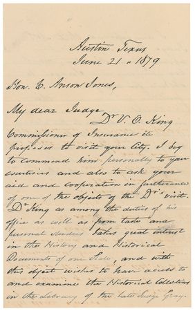 Lot #208 Ashbel Smith and Anson C. Jones - Image 1