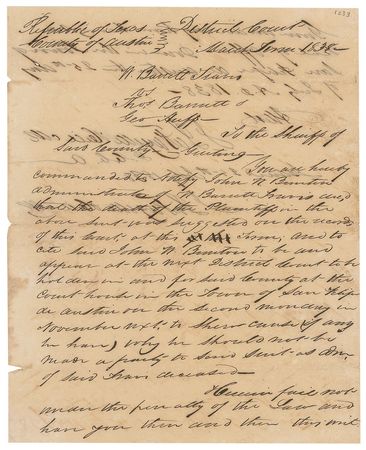 Lot #8 William Barret Travis