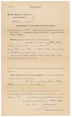 Lot #220 Western Arrest Warrants - Image 1