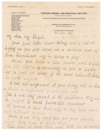 Lot #208 George Washington Carver Handwritten Letter Signed - Image 1