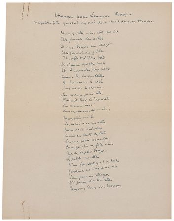 Lot #734 Jules Supervielle: Supervielle pens an original lyrical poem - Image 1