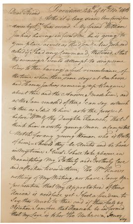 Lot #199 Moses Brown: After being married himself three times, Brown University's namesake attempts to arrange a marriage for friends - Image 1