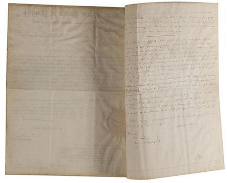 Lot #99 James Monroe and John Quincy Adams: Monroe and Adams sign a patent for chaffing wheat - Image 2