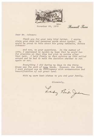 Lot #85 Lady Bird Johnson - Image 1