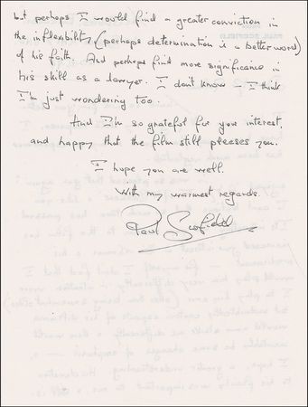 Lot #1359 Paul Scofield: “I was so pleased that you again enjoyed ‘A Man for All Seasons’” - Image 2