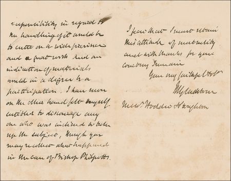 Lot #262 William Gladstone: ?My life is publici juris?I have never on the other hand felt myself entitled to discourage any one who was inclined to take up the subject? - Image 2